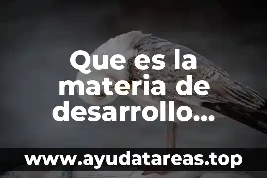 Que es el magnesio en el ser humano 6 Que es la materia de desarrollo humano