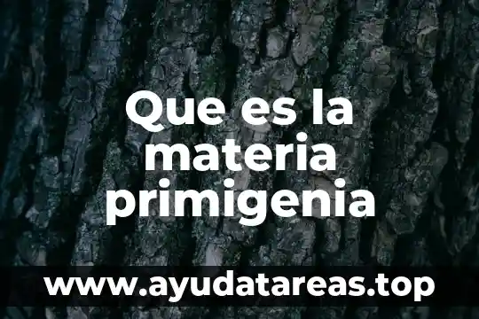 Que es el color en la materia 3 Que es la materia primigenia