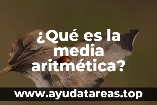 Que es aritmetica comercial 4 ¿Qué es la media aritmética?