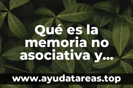 Qué es la memoria no asociativa y cuáles tipos existen