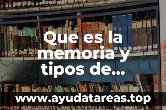 Que es la memoria y tipos de memoria en psicologia