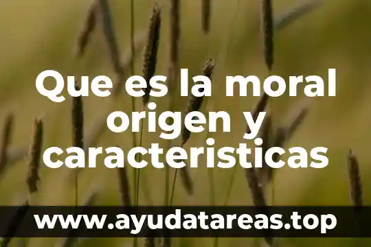 Que es la moral origen y caracteristicas