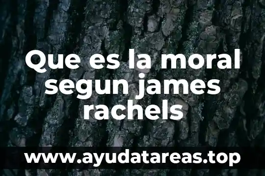 Que es la moral segun james rachels