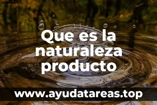 Que es la naturaleza producto