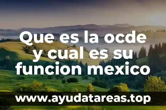 Que es la ocde y cual es su funcion mexico