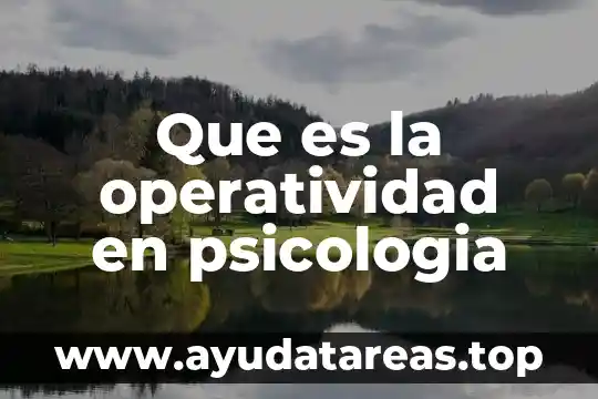 Que es idealizar psicología 7 Que es la operatividad en psicologia