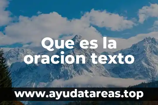 Que es la oracion texto
