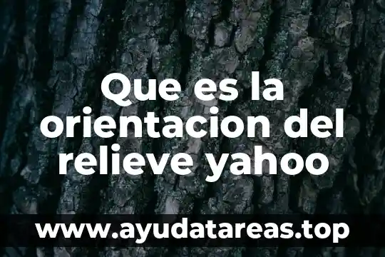 Qué es un proceso de orientación vocacional 7 Que es la orientacion del relieve yahoo