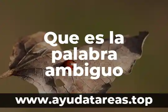 Qué significa y qué es la palabra semántica 8 Que es la palabra ambiguo