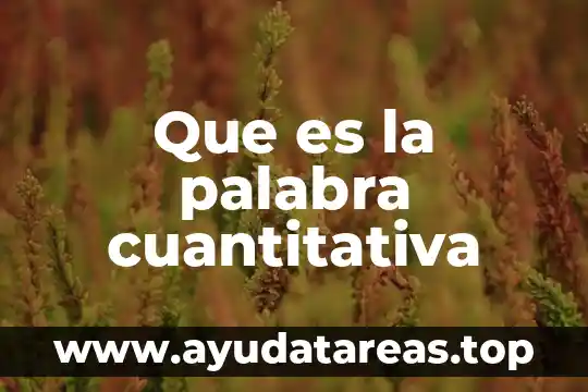 Qué es significa la palabra deslenguado 7 Que es la palabra cuantitativa