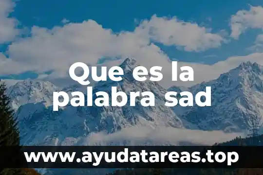 Que es el significado de la palabra auge 5 Que es la palabra sad
