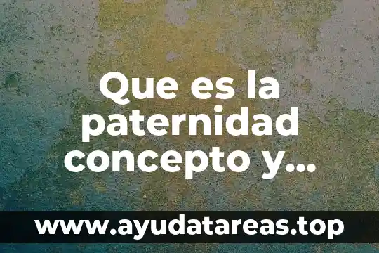 Que es la paternidad concepto y definicion mx