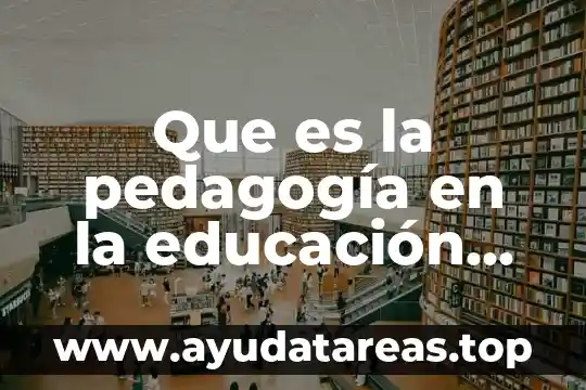 Que es la pedagogía en la educación ensayo