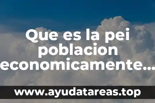 Que es la pei poblacion economicamente inactiva pei