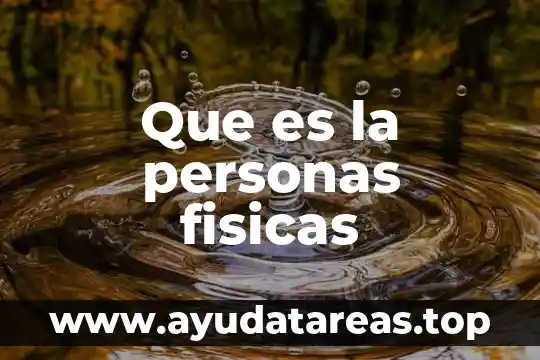 Que es la personas fisicas