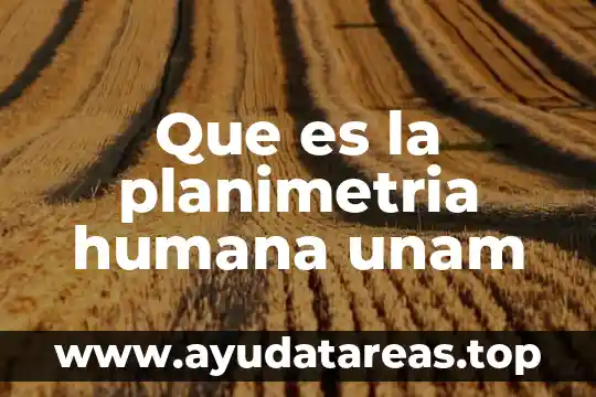 Que es la planimetria humana unam