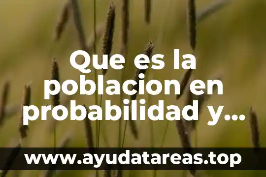 Que es la poblacion en probabilidad y estadistica