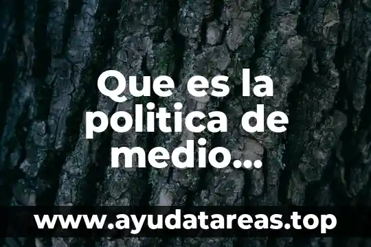Que es la politica de medio ambiente