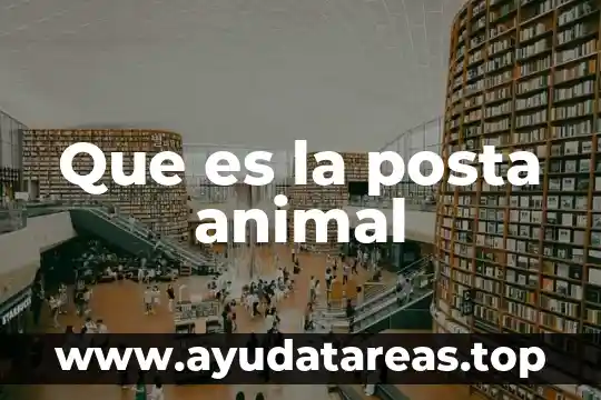 Qué es un animal microvóro 6 Que es la posta animal