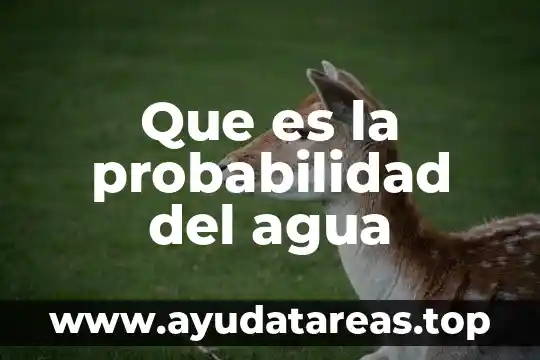 Agua turbia que es 4 Que es la probabilidad del agua