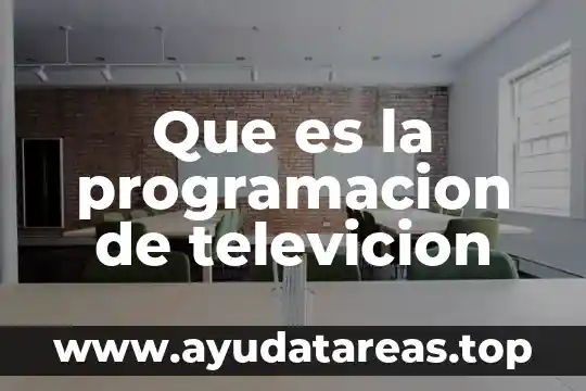 Que es la programacion de televicion