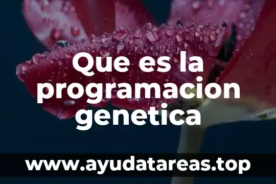 Que es la genetica importancia del agua 3 Que es la programacion genetica
