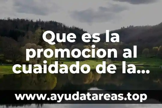 Que es sai en salud 7 Que es la promocion al cuaidado de la salud