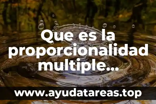 Que es la proporcionalidad multiple ejemplos