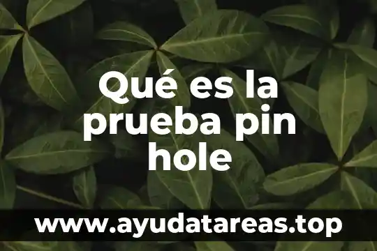 Qué es el pin de una tarjeta de crédito 3 Qué es la prueba pin hole