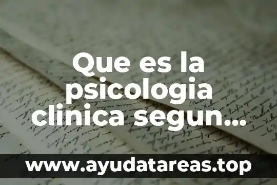 Que es la psicologia clinica segun james n butcher