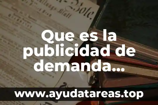 Que es la publicidad de demanda primaria