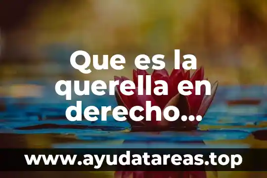 Qué es derecho financiero y tributario 7 Que es la querella en derecho tributario