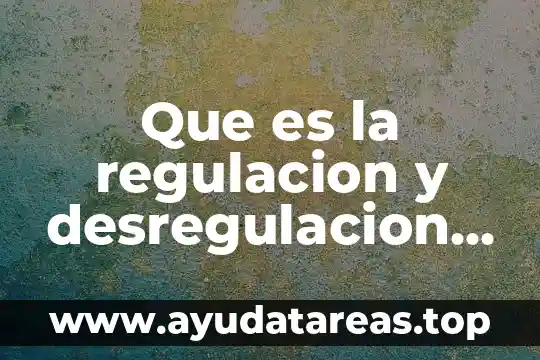 Que es la regulación del agua 6 Que es la regulacion y desregulacion económica