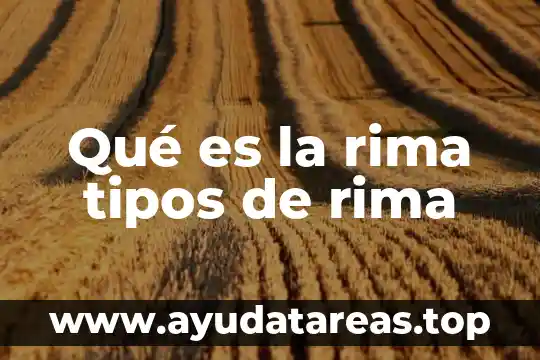 Que es rima y tipos de rima 3 Qué es la rima tipos de rima