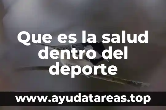 Que es sai en salud 3 Que es la salud dentro del deporte
