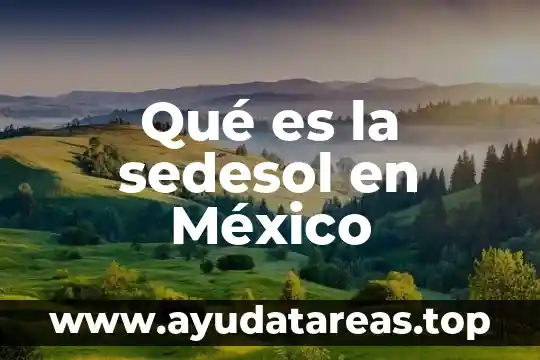 Qué es la sedesol en México