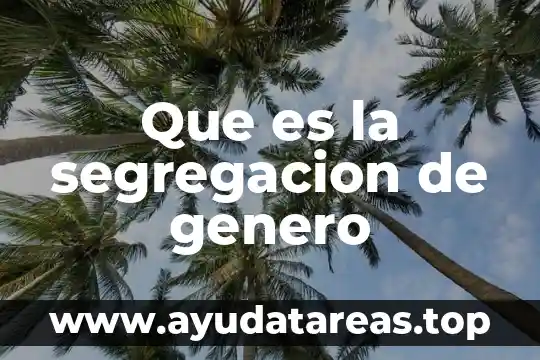 Qué es un género un subgénero 4 Que es la segregacion de genero
