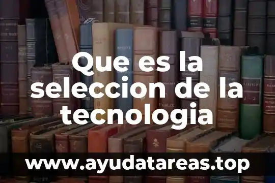 Que es la seleccion de la tecnologia