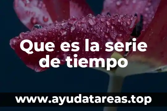 Que es la serie de tiempo