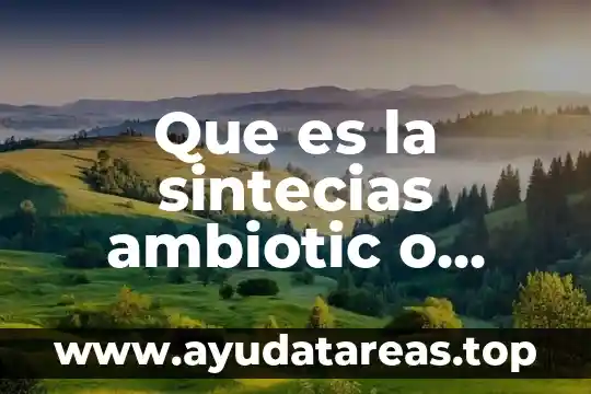 Que es la sintecias ambiotic o quimica