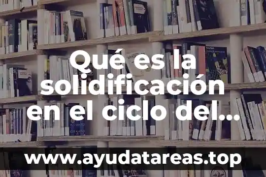 Que es un ciclo de vida en programacion 5 Qué es la solidificación en el ciclo del agua