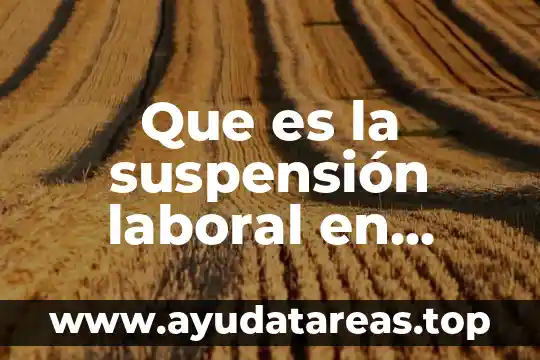 Qué es la suspensión del agua 6 Que es la suspensión laboral en mexico de la cueva