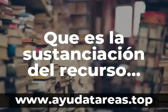 Que es la sustanciación del recurso que se admite