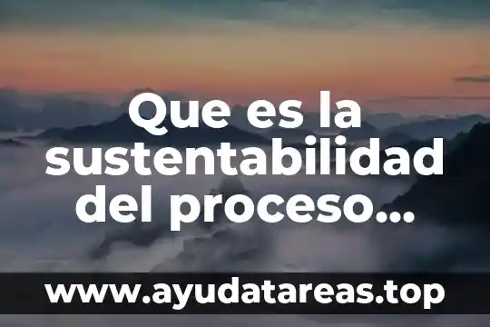 Que es la sustentabilidad del proceso productivo