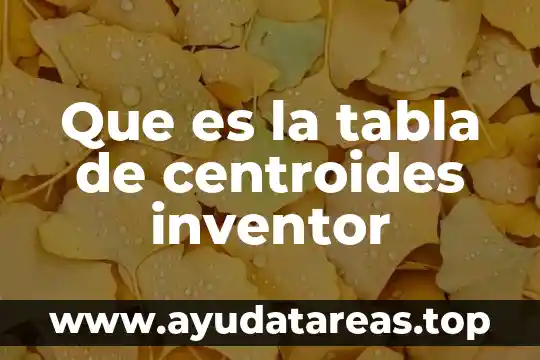 World que es 7 Que es la tabla de centroides inventor