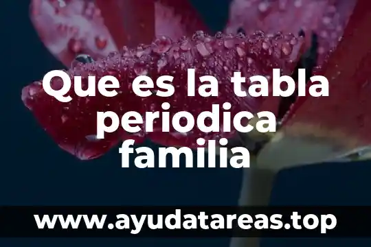 Que es nombre en la tabla periodica 6 Que es la tabla periodica familia