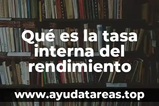 Qué es la tasa interna del rendimiento