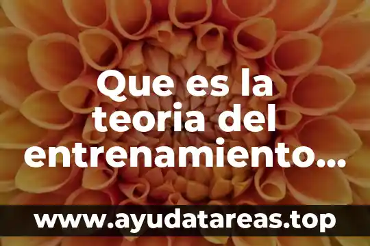 Que es la teoria del entrenamiento deportivo