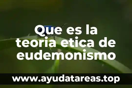 Que es la teoria etica de eudemonismo