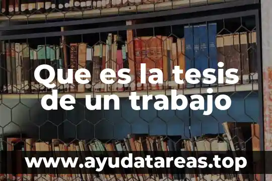 Que es una metodologia de una trabajo 3 Que es la tesis de un trabajo